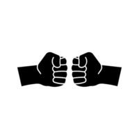 Two clenched fists icon set. vector
