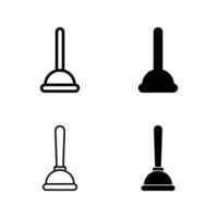 Plunger Icon set.. vector