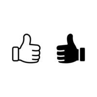 Thumb up line icon set.. vector