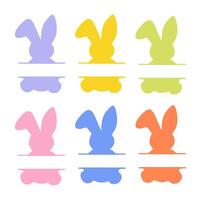 Colorful bunny silhouettes for Easter design. Perfect for use in print, design, and other projects vector