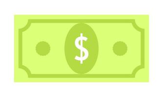 a green dollar bill with a dollar sign on it vector