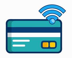 Credit card icon with wifi symbol illustration vector