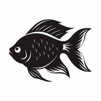 A black fish on a white background vector