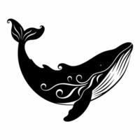 A whale with a swirl pattern on its back vector