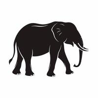 An elephant is shown in silhouette on a white background vector