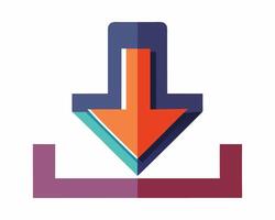 Downloader icon with an arrow pointing down vector
