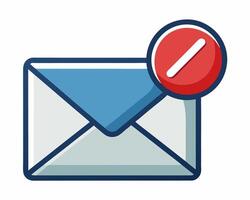 An email envelope with a red stamp on it vector
