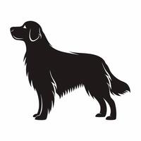 Black silhouette of a dog standing on a white background vector