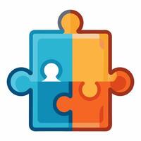A puzzle piece with two people in it vector