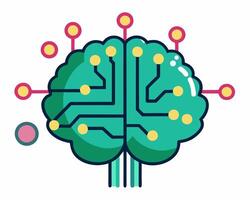 A brain with many dots on it vector