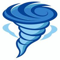 A blue tornado with a cloud in the background vector