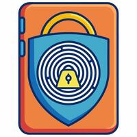 A padlock with a key inside it vector