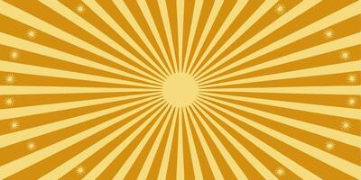 Sunburst background with sun rays and stars vector