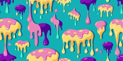 A colorful pattern with dripping liquid and drips vector
