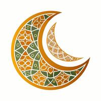 A crescent with a pattern in the middle vector