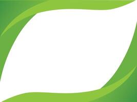 A modern and clean abstract frame design featuring flowing green wave elements on a white background vector