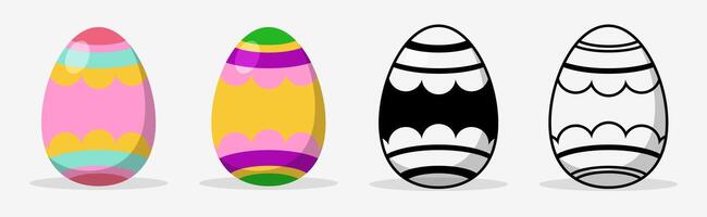 Easter eggs set collections with different pattern style vector