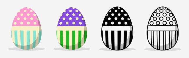 Happy Easter eggs set collections with different pattern style vector