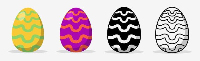 Colorful Easter eggs set collections with different pattern style vector