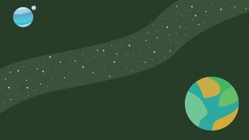 an illustration of a planet and a moon vector