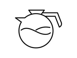 A black and white line drawing of a coffee pot vector