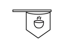 A black and white line drawing of a cup of coffee vector