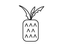 A pineapple icon in a line drawing vector