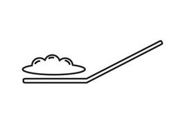 A spoon with a bowl of rice on it vector