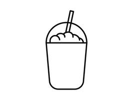 Milkshake icon in line style on white background vector