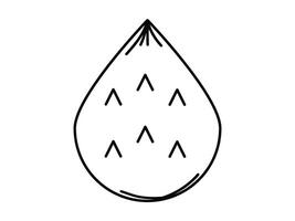 A black and white drawing of a water drop vector