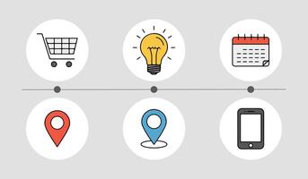 Finance and Analytics Icon Pack Data Visualization Elements vector