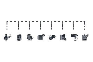 Approval icon set. Editable stroke.linear style sign for vector