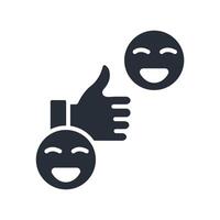 satisfied icon in trendy flat style vector