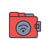 connect and wallet icon colours trendy flat style vector