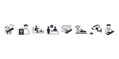 Airport icon.Editable stroke.linear style sign for use web vector