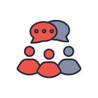 community icon colours trendy flat style vector