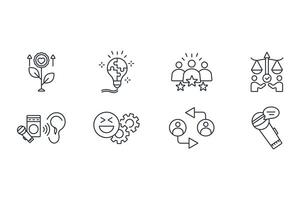 Soft skills icon line vector