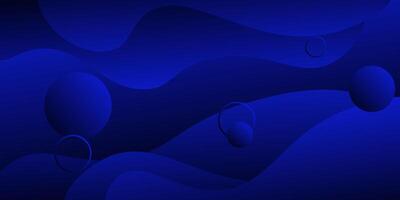 Abstract minimal wave background with dynamic dark blue color design. Simple geometric shape pattern vector