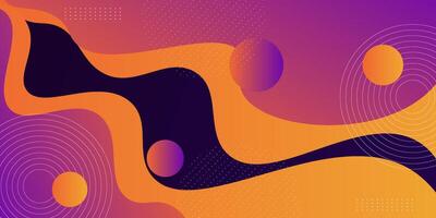 Dynamic purple and orange gradient background with abstract waves. Trendy background pattern design. Eps10 vector