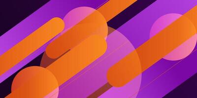 Dynamic and abstract purple and orange 3D background. Overlapping and curved rectangle background. Eps10 vector