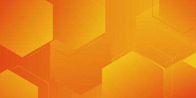 Abstract 3d background. Orange gradient background. Hexagonal element shapes. Hexagonal banner design. eps10 vector