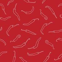 seamless pattern with chili pepper vector