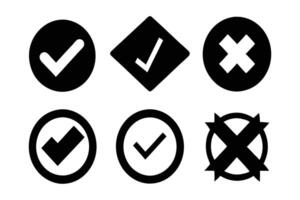 Check Mark, Refresh, and Cancel Icons - Simple and Clear UI Symbols vector