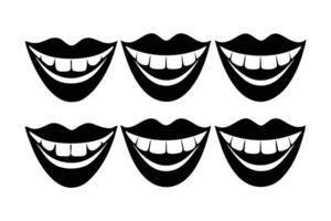 Beautiful Smiling Mouth with Healthy Teeth and Fresh Expression vector