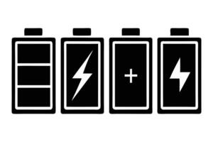 Battery Charge Indicators Icons Set Battery Level Symbols vector