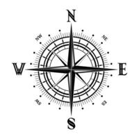 Compas Image Black Color on White background vector