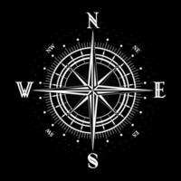 Compas White Color on the black background vector