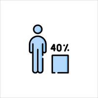 A man is standing in front of a box with a 40 sign vector