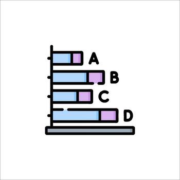 A bar graph with the letters abc and abd vector