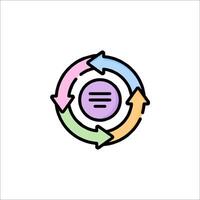 A colorful circle with arrows in it vector